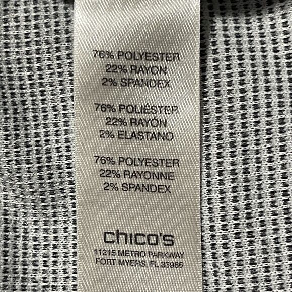 Chico's Striped Jacket Women Size L (2) Black Hidden Snap Front Buttons Academia - Picture 11 of 14